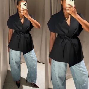 Zara Belted Wrap Vest Size S M L